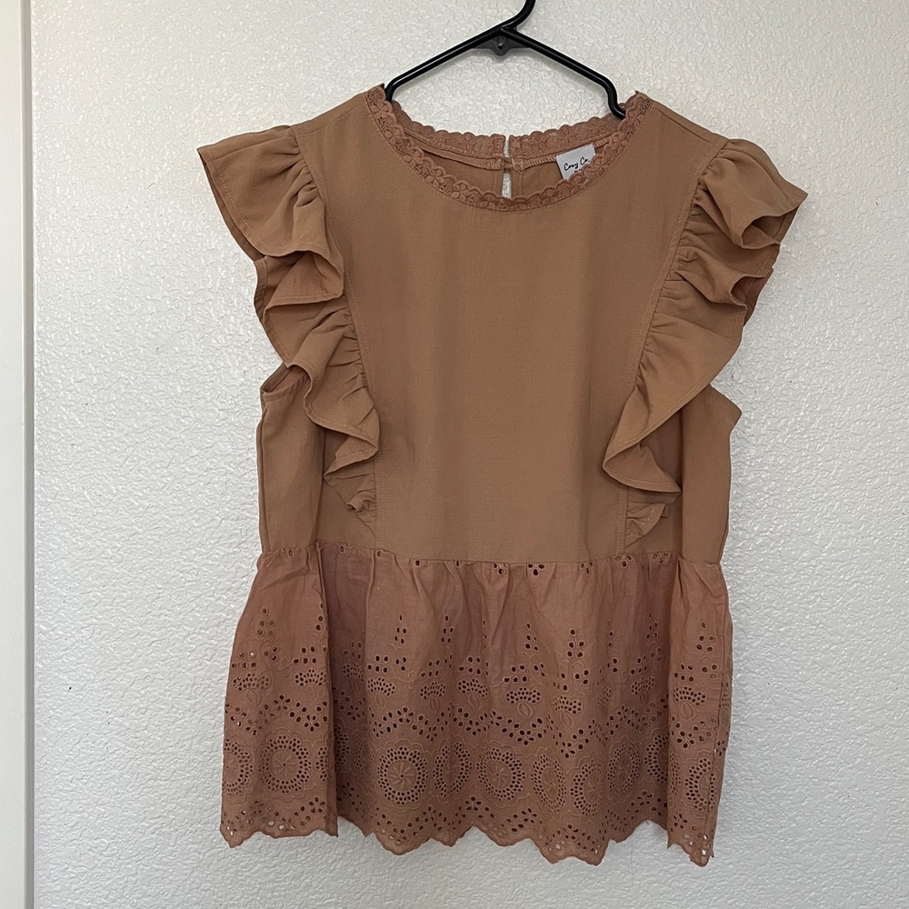 Cozy Co. Casual Ruffled Blouse